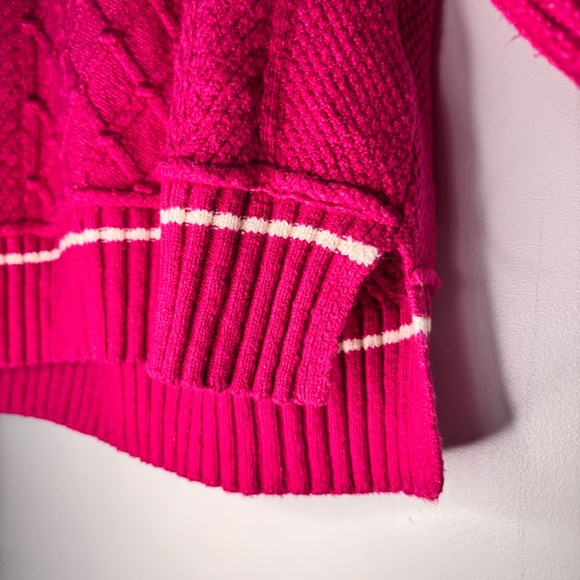 Anthropologie Maeve The Tillie V-neck Pullover Pink Varsity Sweater - Picture 5 of 8